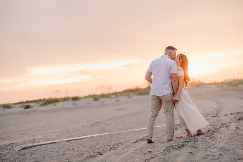 Couple portraits at Tybee Island, near Savannah, GA - Esther Griffin Photography