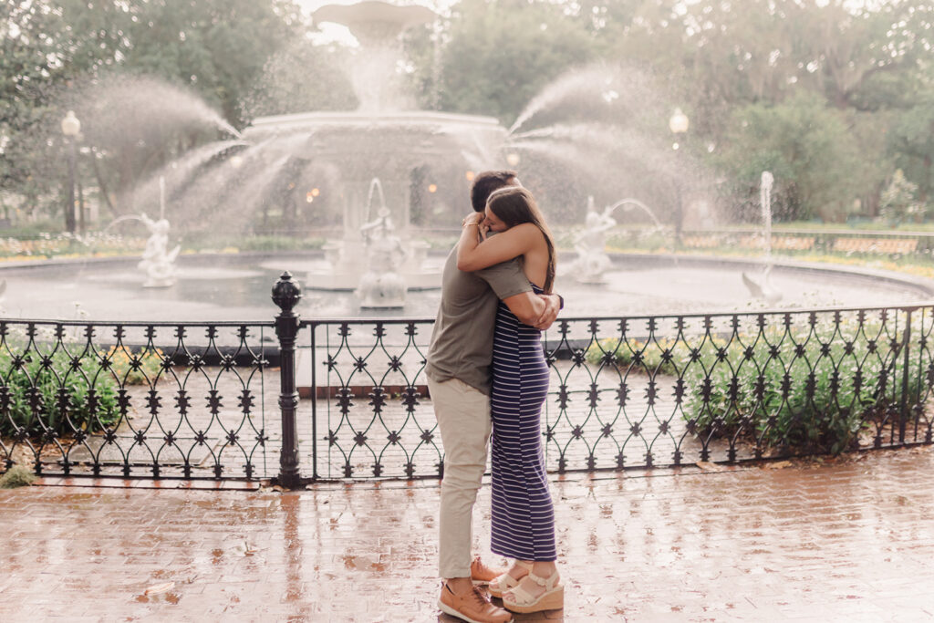 Unforgettable Rainy-Day Proposal in Savannah