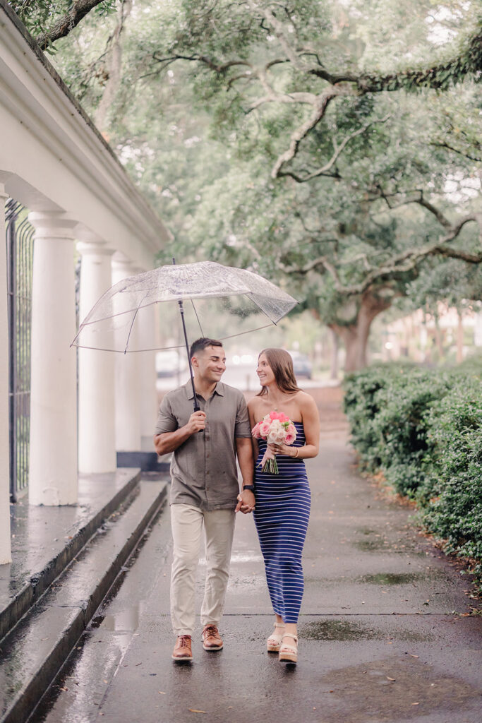 Unforgettable Rainy-Day Proposal in Savannah