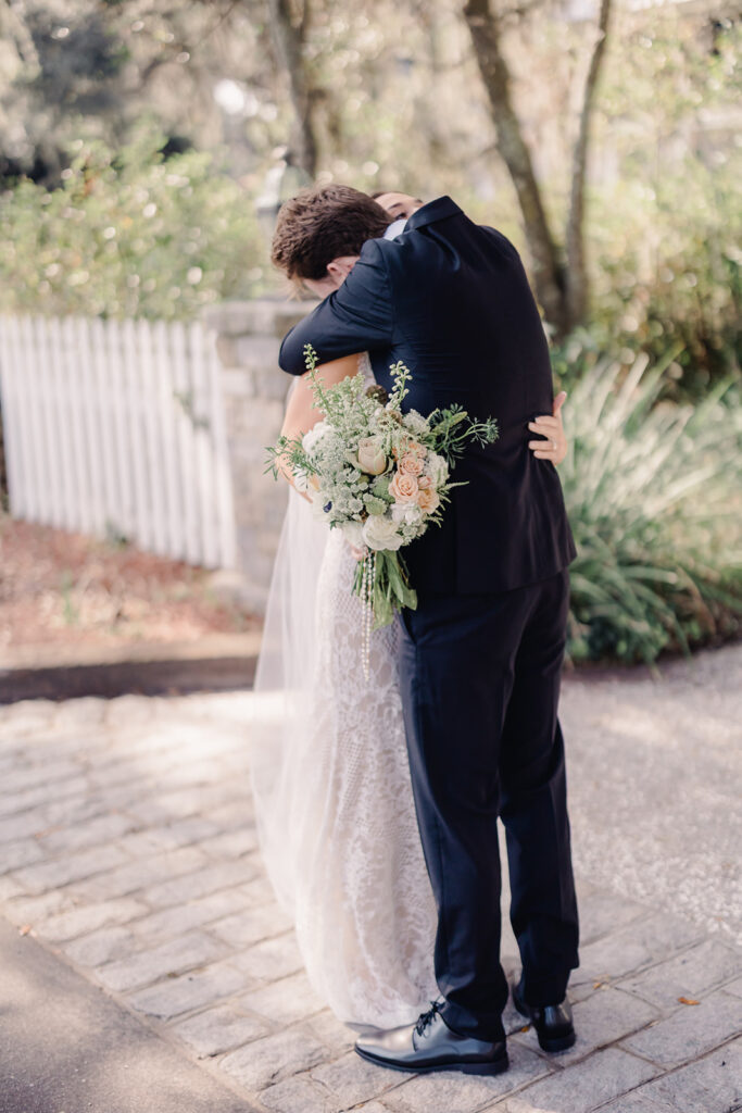 Wedding First Look - Bride and groom portraits. 