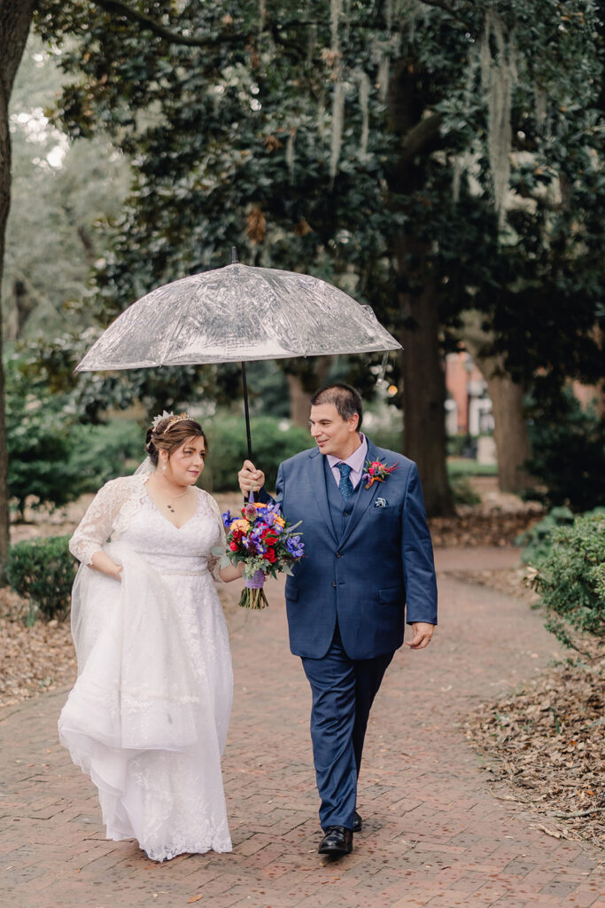 Rainy Day Elopement in Savannah