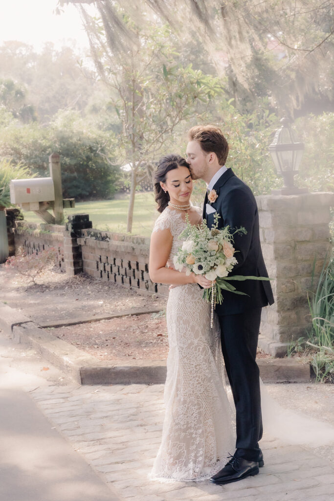 Wedding First Look - Bride and groom portraits. 