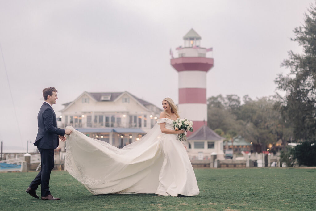 Wedding First Look - Bride and groom photo after then rain passed.