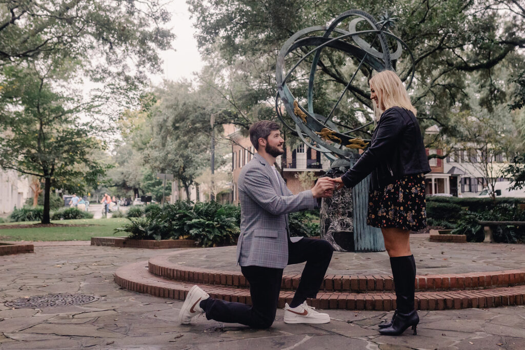 Savannah Troup Square Proposal - Esther Griffin Photography