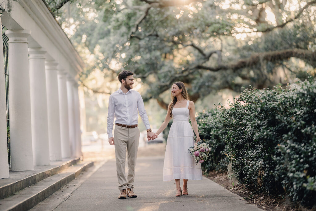 A proposal at Forsyth Park's Fragrant Garden.
