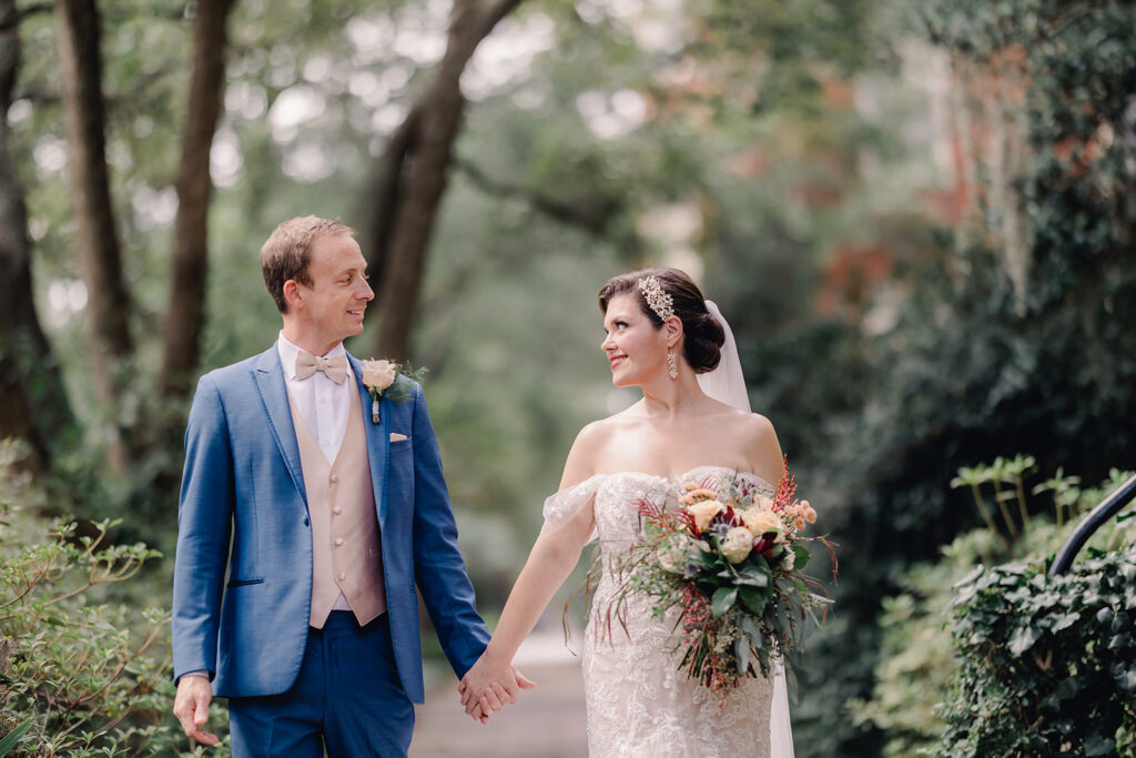 Bride and groom portraits in Savannah, GA.