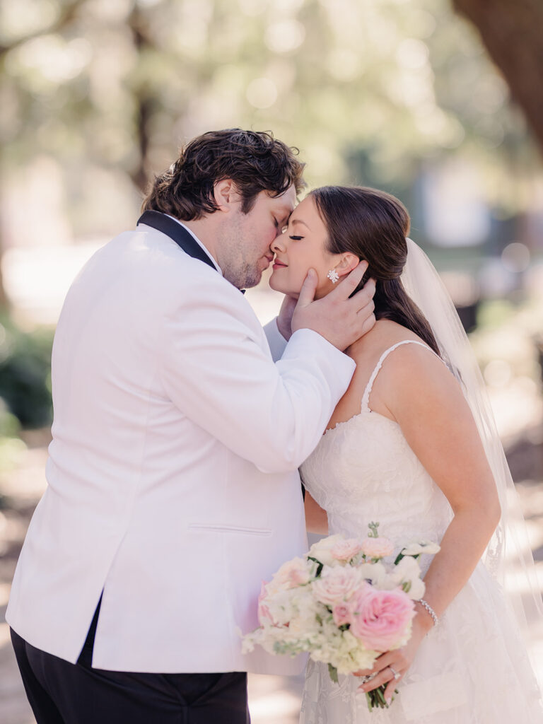 Wedding First Look - Bride and groom portraits. 