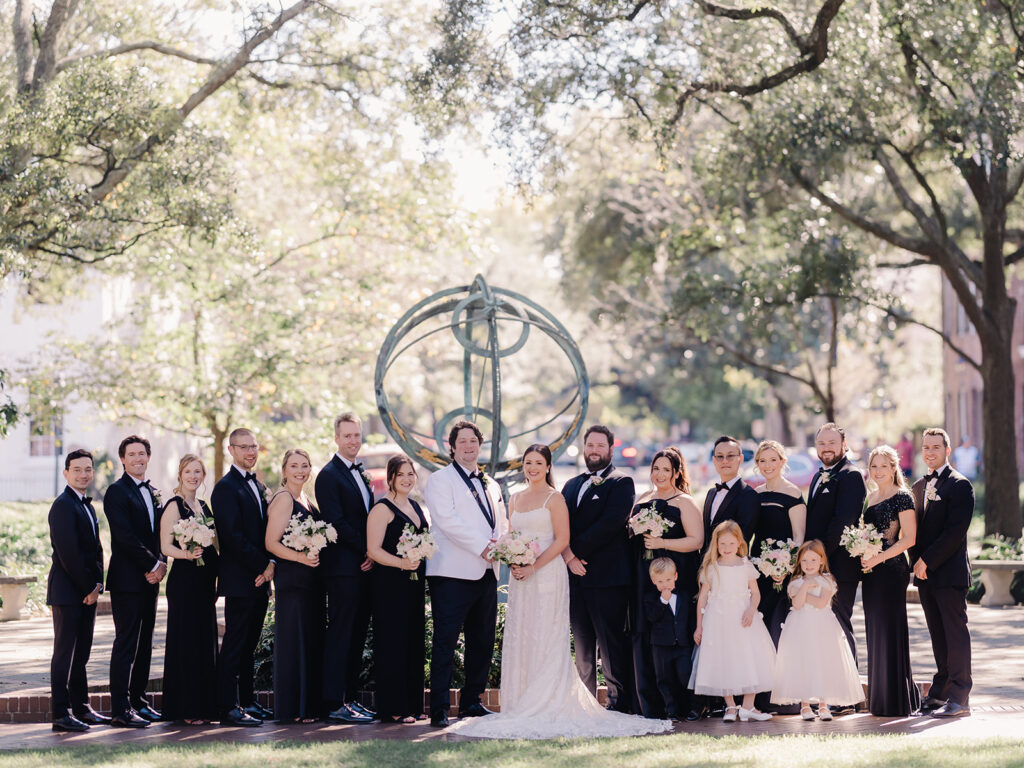 Wedding First Look - Wedding party photo in Savannah, GA.