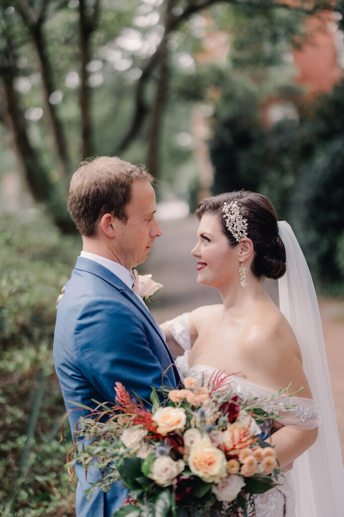 Bride and groom portraits in Savannah, GA.
