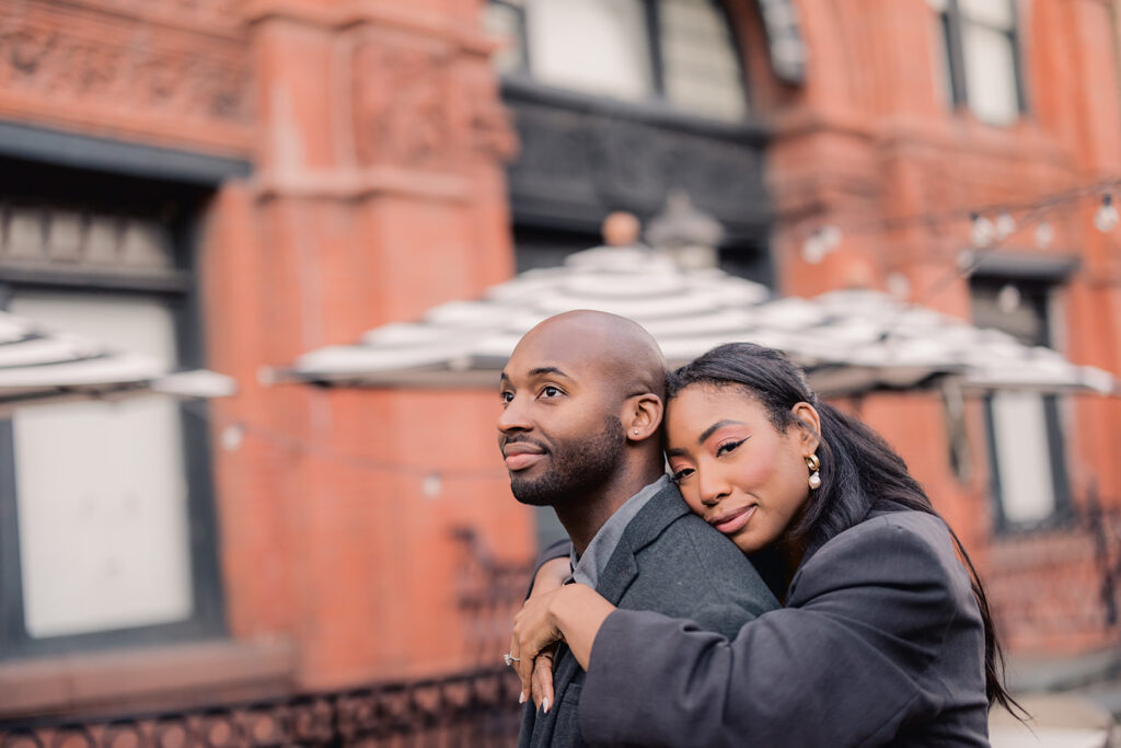 Savannah engagement session with photo in the historic district.