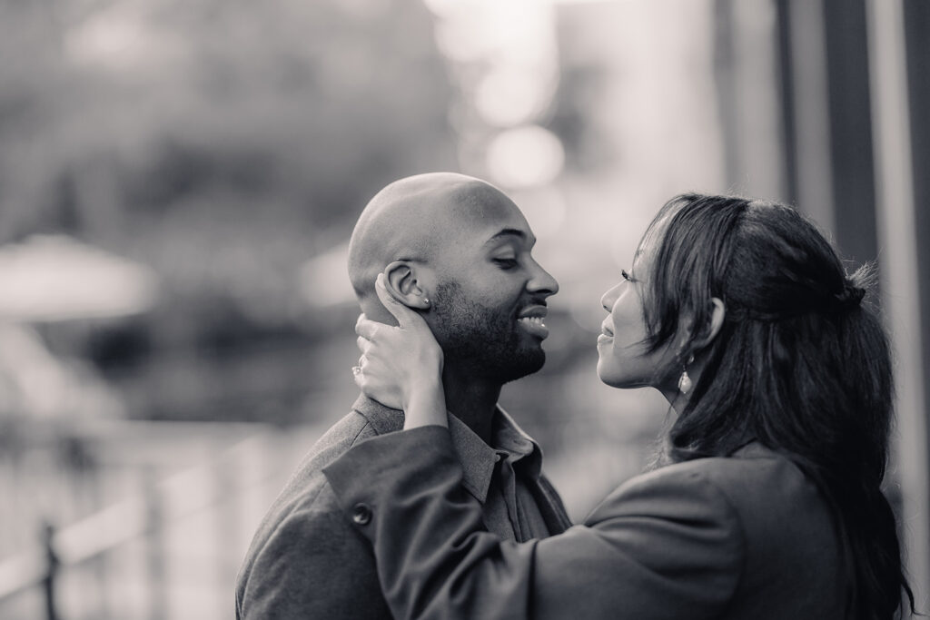 Savannah engagement session with photo in the historic district.