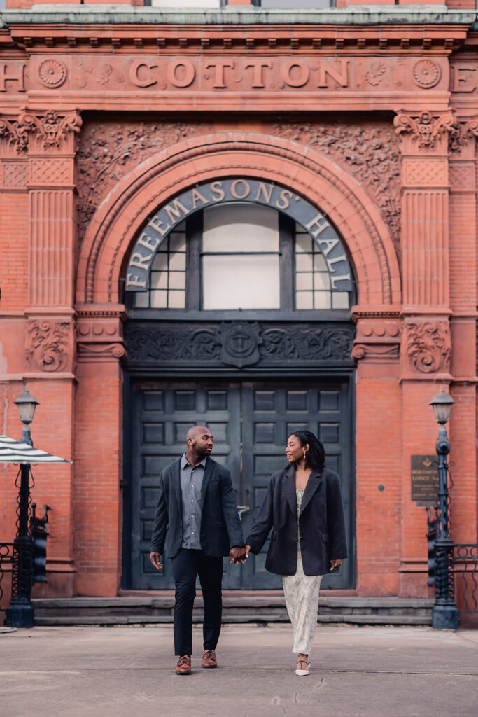 Savannah engagement session with photo in the historic district.