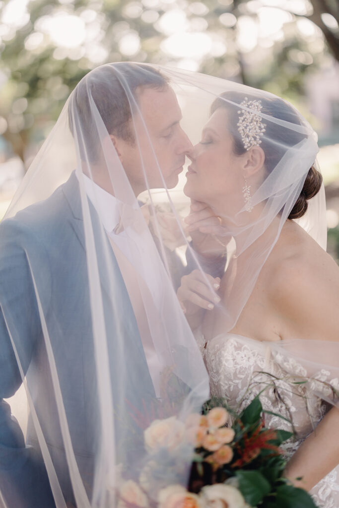Bride and groom portraits in Savannah, GA.