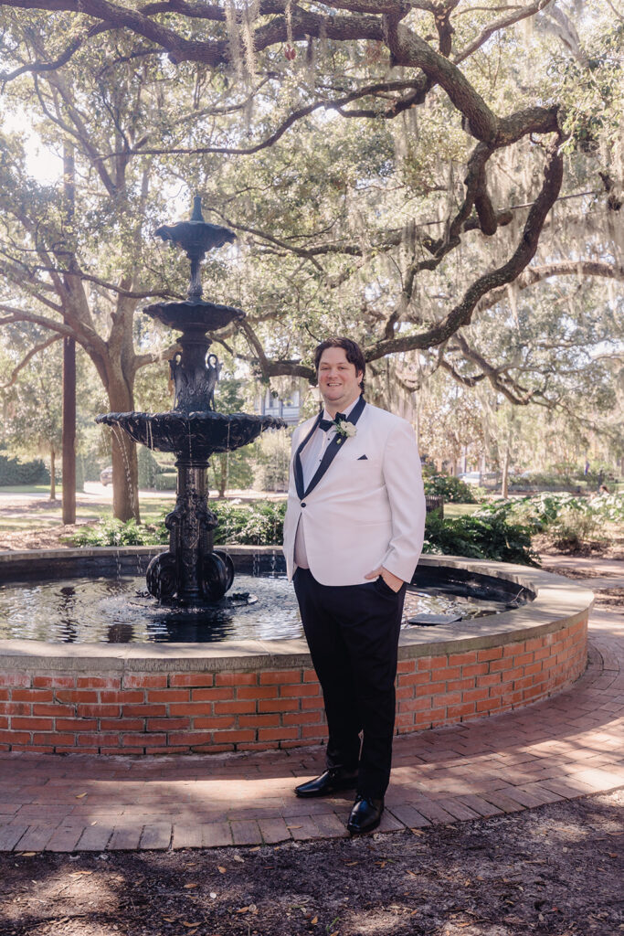 Wedding Couple Portraits at Ships of the Sea Maritime Museum in Savannah - Esther Griffin Photography