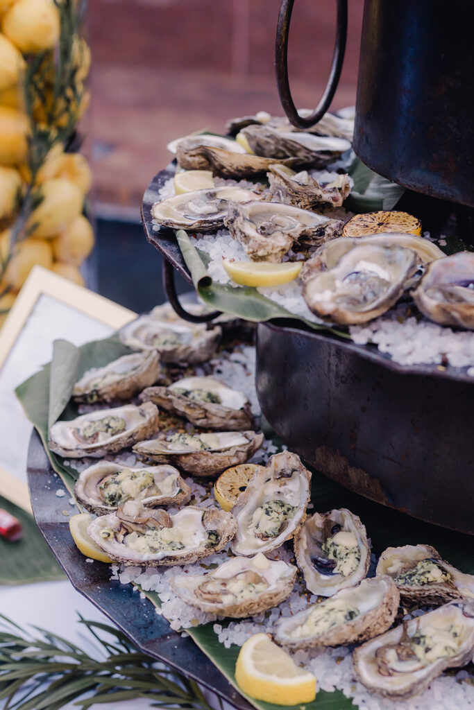 Oysters at Wedding Venue Ships of the Sea Maritime Museum in Savannah - Esther Griffin Photography