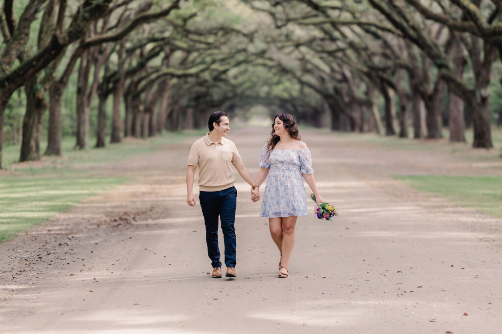 Couple portraits at Wormsloe Historic Site in Savannah, GA - Esther Griffin Photography