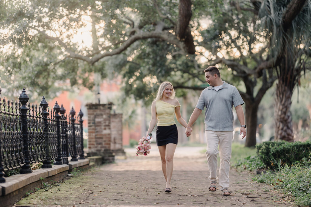 Couple portraits on Savannah's historic streets - Best Photo Locations in Savannah - Esther Griffin Photography