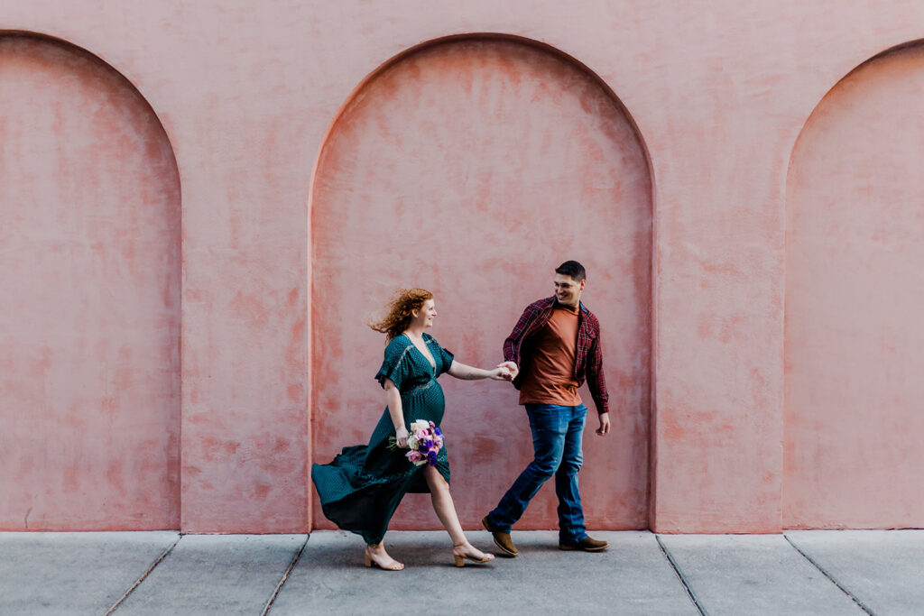 Couple portraits at the Olde Pink House in Savannah, GA - Esther Griffin Photography