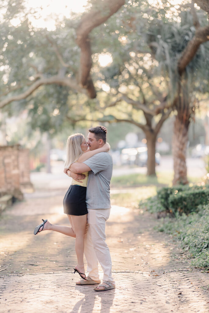 Couple portraits on Savannah's historic streets - Best Photo Locations in Savannah - Esther Griffin Photography