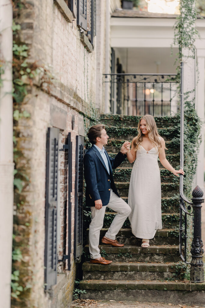 Couple portraits on Savannah's historic streets - Best Photo Locations in Savannah - Esther Griffin Photography