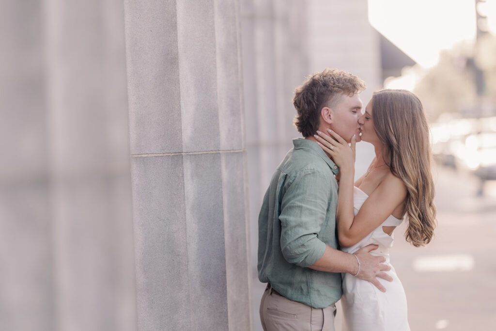Couple photo Savannah's Customs House.