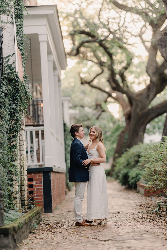 Couple portraits on Savannah's historic streets - Best Photo Locations in Savannah - Esther Griffin Photography