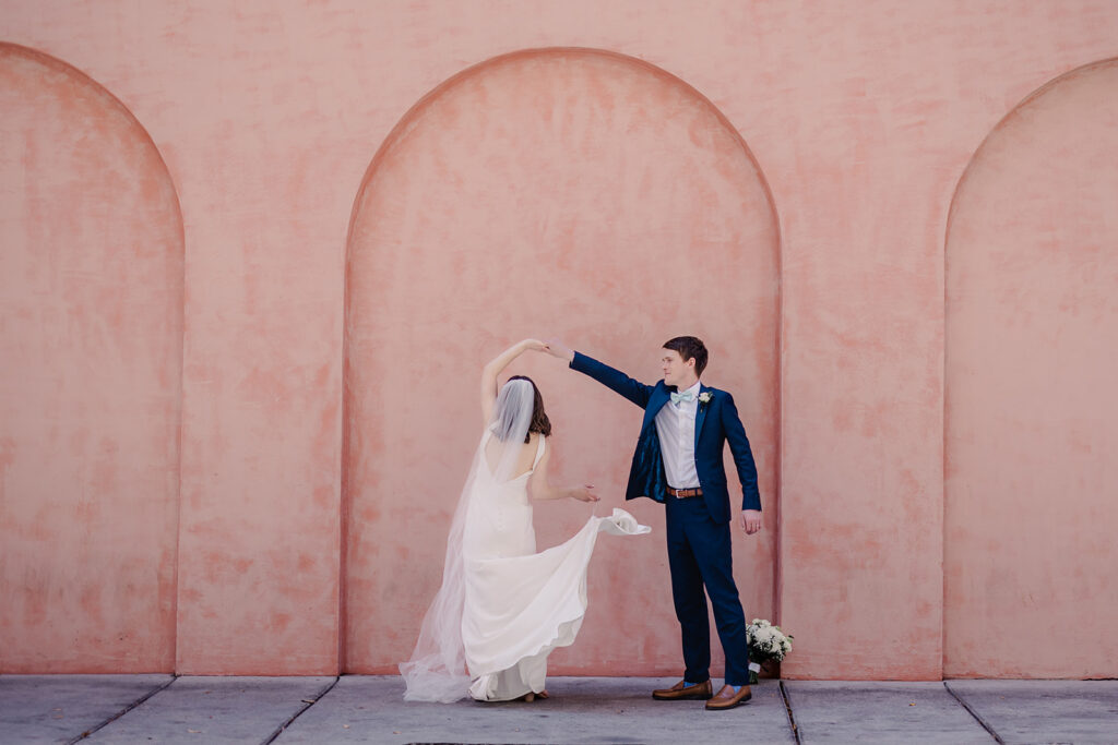 Couple portraits at the Olde Pink House in Savannah, GA - Esther Griffin Photography
