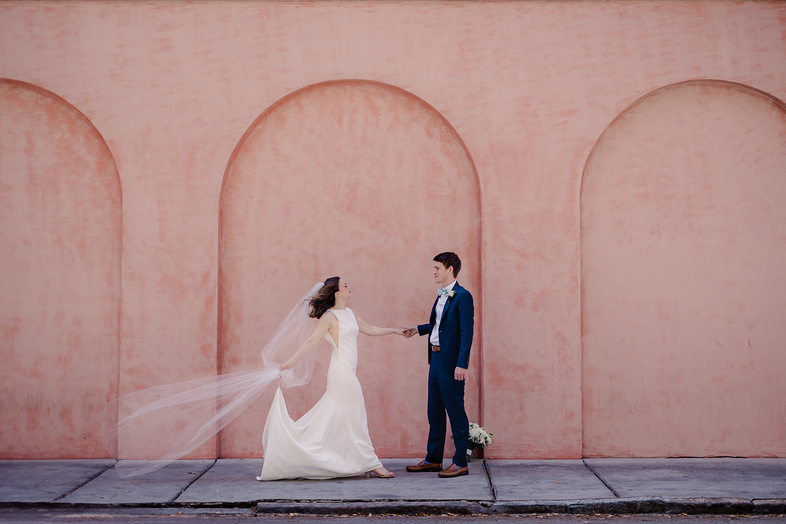 Couple portraits at the Olde Pink House in Savannah, GA - Esther Griffin Photography