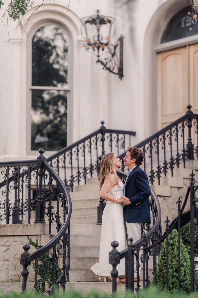 Couple portraits on Savannah's historic streets - Best Photo Locations in Savannah - Esther Griffin Photography