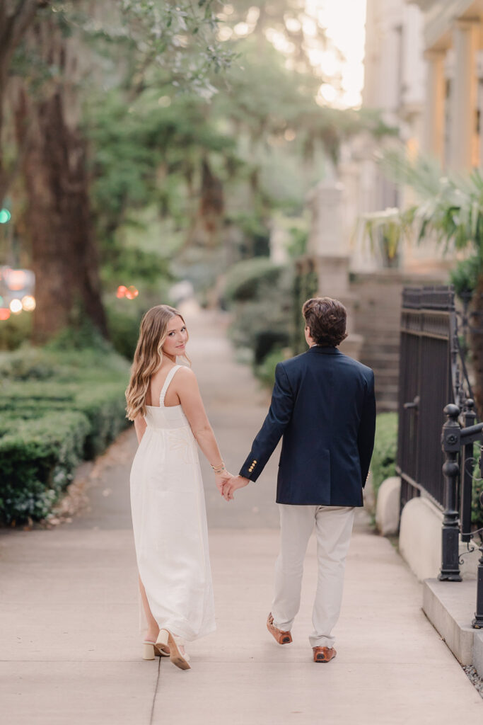 Couple portraits on Savannah's historic streets - Best Photo Locations in Savannah - Esther Griffin Photography
