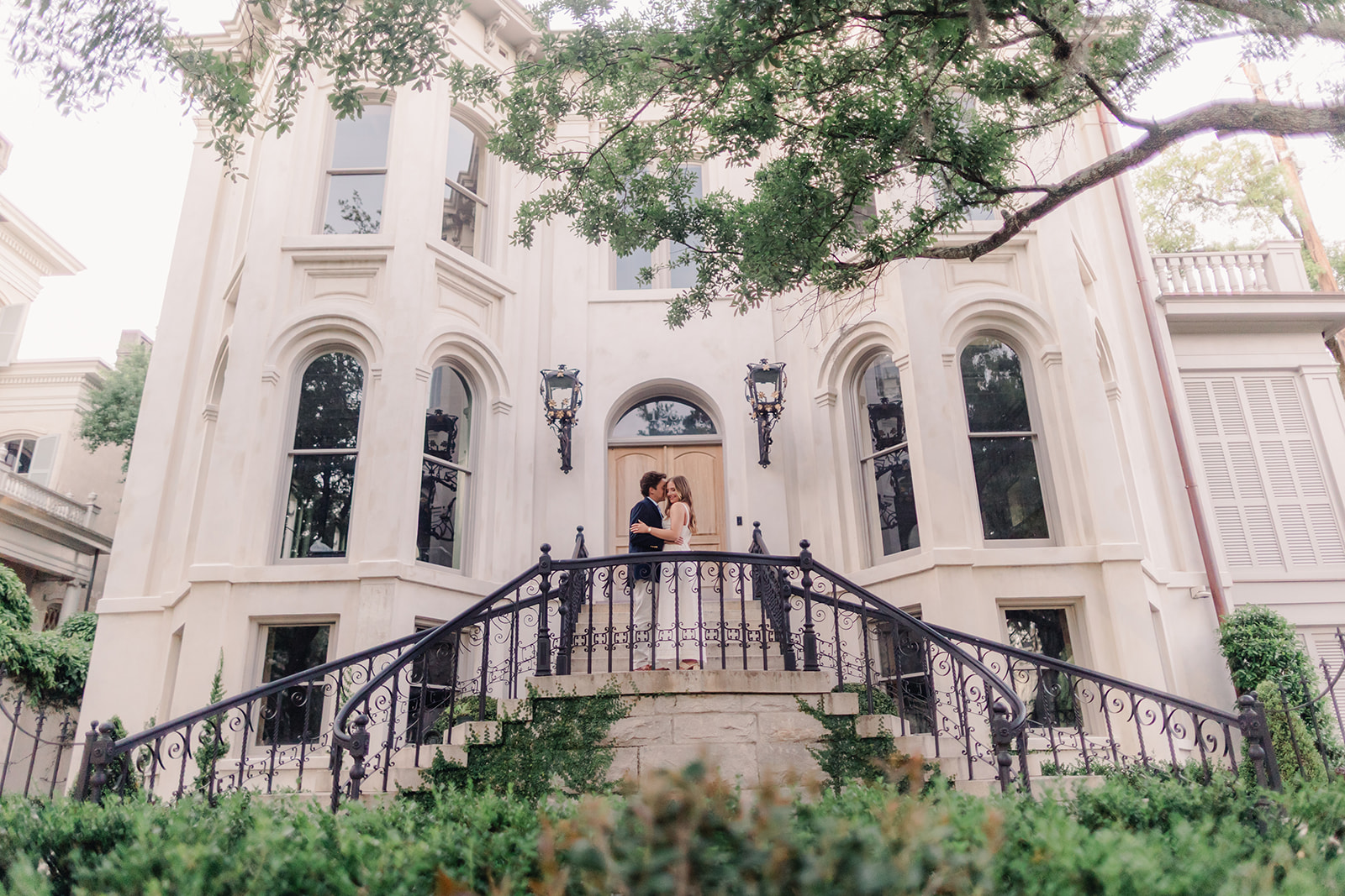Couple portraits on Savannah's historic streets - Best Photo Locations in Savannah - Esther Griffin Photography