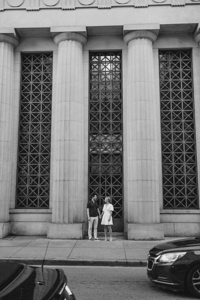 Couple photo Savannah's Customs House.