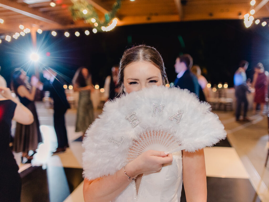 Bride with Feather Fan at Ships of the Sea Maritime Museum in Savannah - Esther Griffin Photography