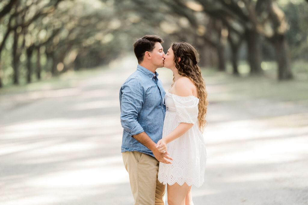 Couple portraits at Wormsloe Historic Site in Savannah, GA - Esther Griffin Photography