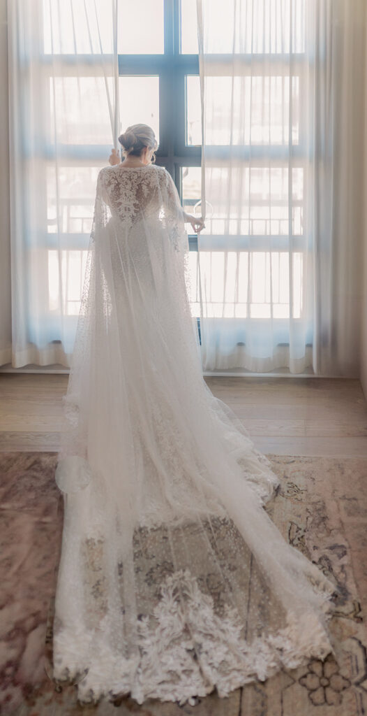 Bridal silhouette at Perry Lane Hotel in Savannah