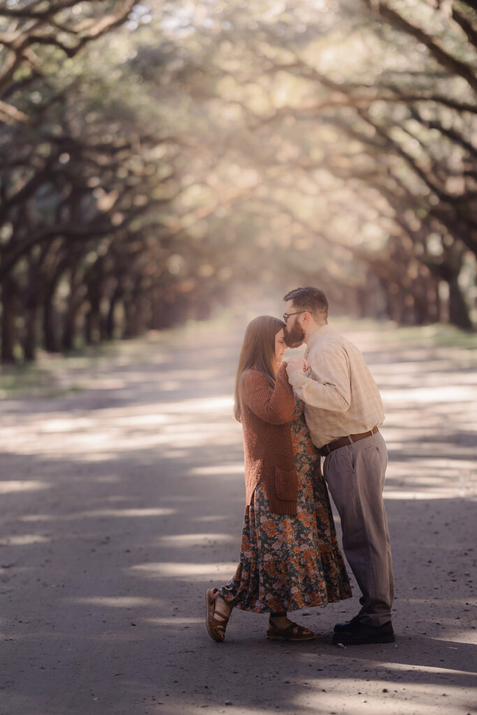 Couple portraits at Wormsloe Historic Site in Savannah, GA - Esther Griffin Photography