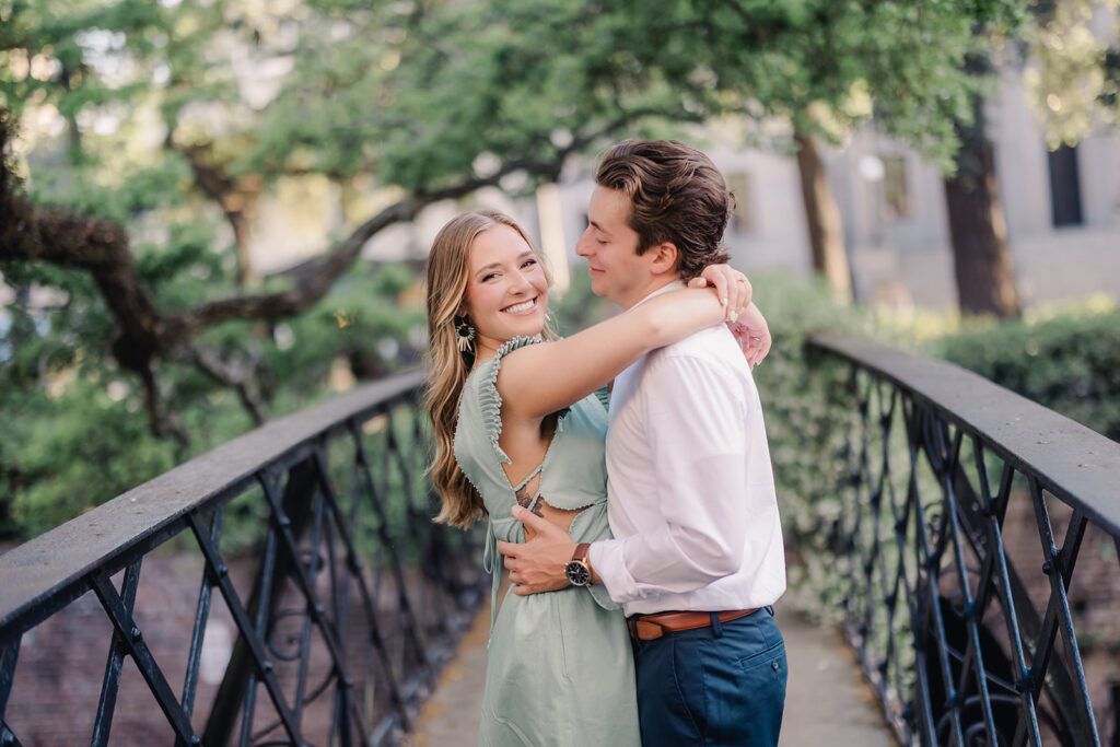 Couple photo at Factor's Walk in Savannah.