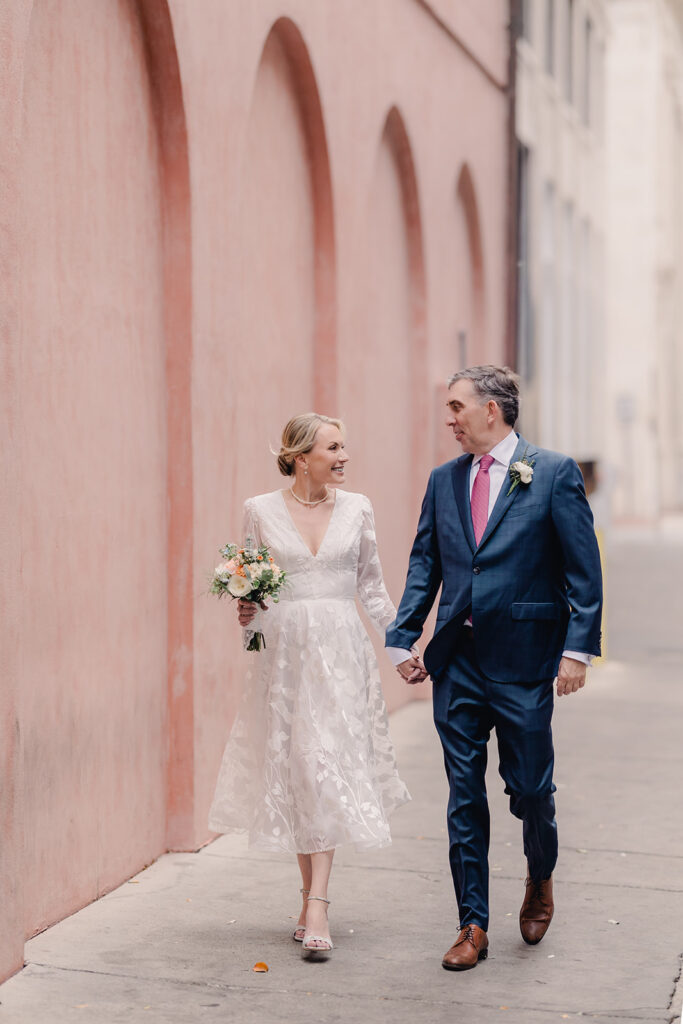 Couple portraits at the Olde Pink House in Savannah, GA - Esther Griffin Photography