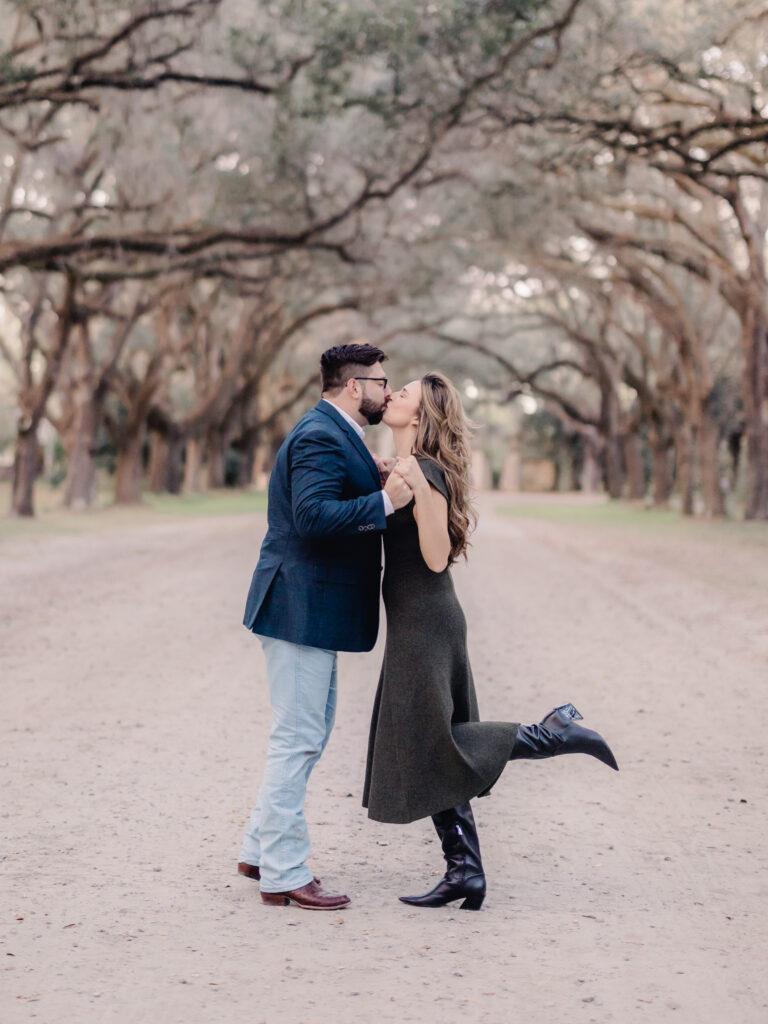 Couple portraits at Wormsloe Historic Site in Savannah, GA - Esther Griffin Photography