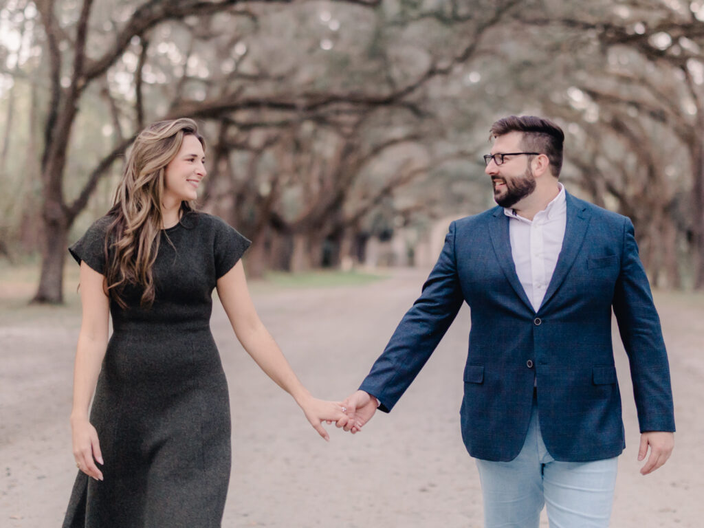 Couple portraits at Wormsloe Historic Site in Savannah, GA - Esther Griffin Photography