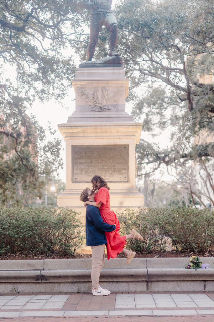 Favorite Photos of 2025 - proposal photos in Savannah square - Esther Griffin Photography