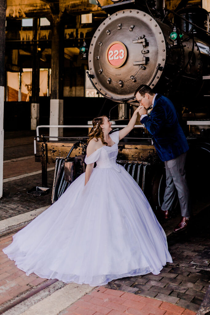 Engagement Photos at Savannah Railroad Museum - Esther Griffin Photography