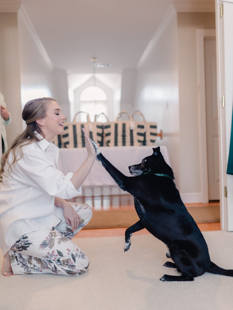 Bride & Dog - Esther Griffin Photography