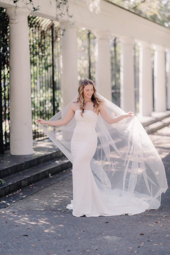 Bridal portrait at Savannah's Fragrant Garden. - Esther Griffin Photography