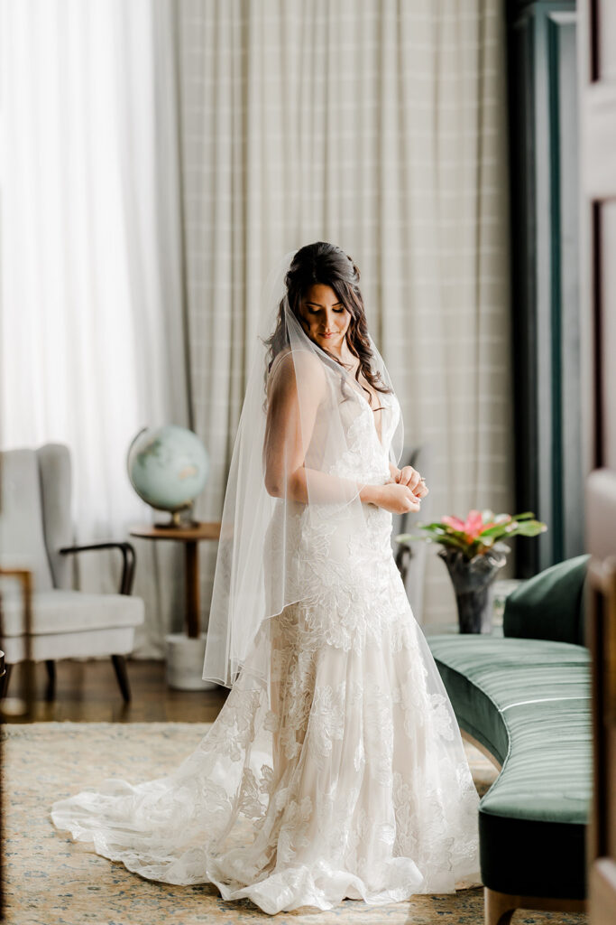 Bridal portrait at Perry Lane Hote in Savannah. - Esther Griffin Photography