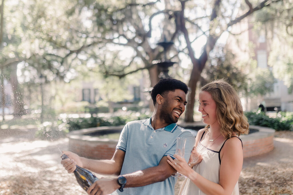 Savannah Proposal at Lafayette Square - Esther Griffin Photography
