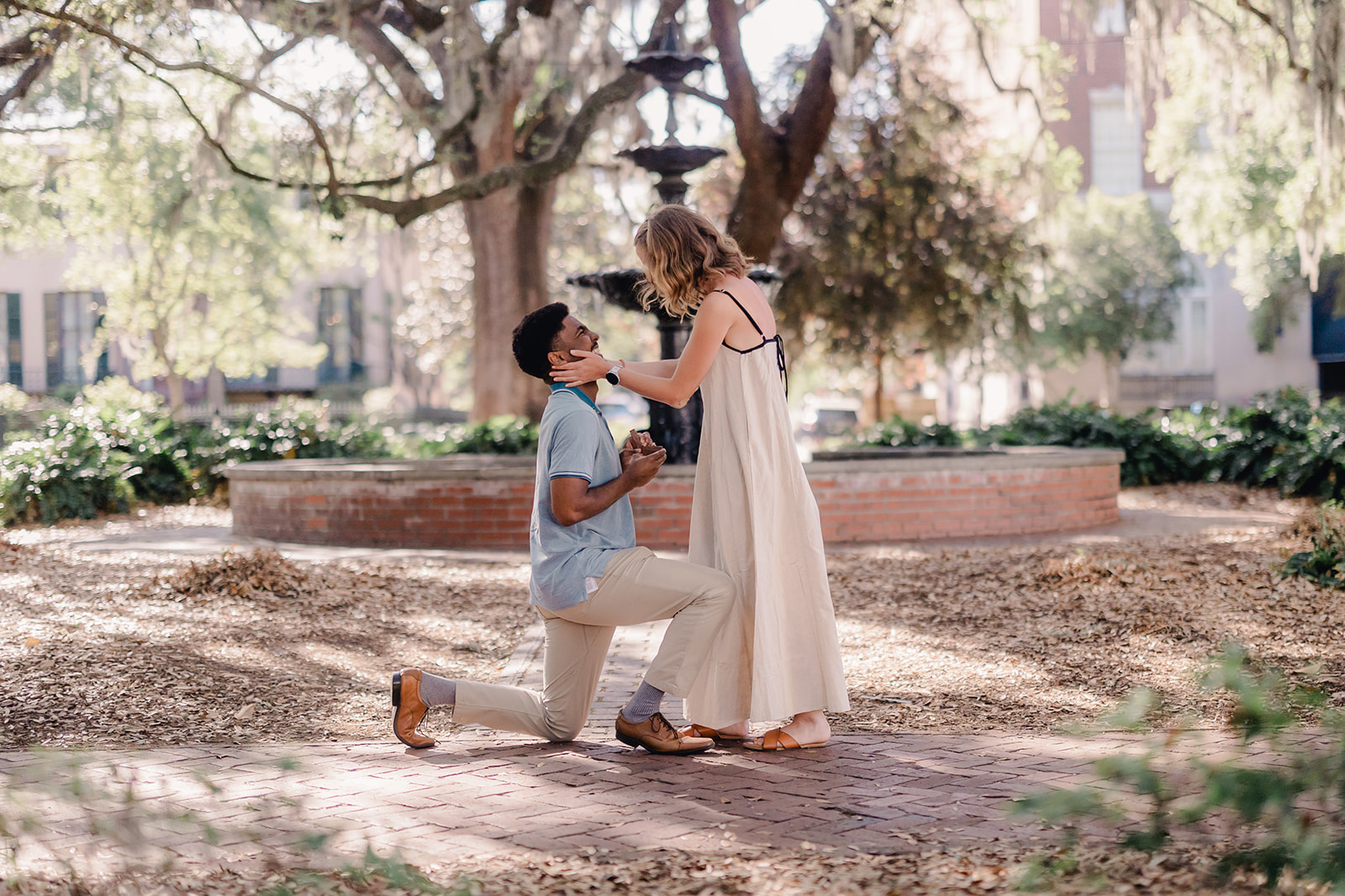 Savannah Proposal at Lafayette Square - Esther Griffin Photography