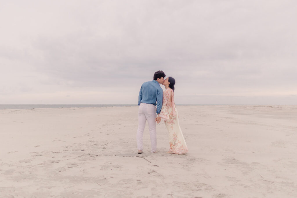 Proposal at sunset on Tybee Island - Esther Griffin Photography