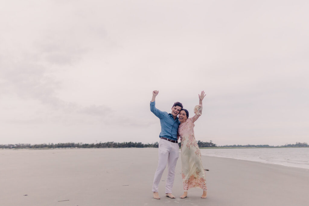 Proposal at sunset on Tybee Island - Esther Griffin Photography