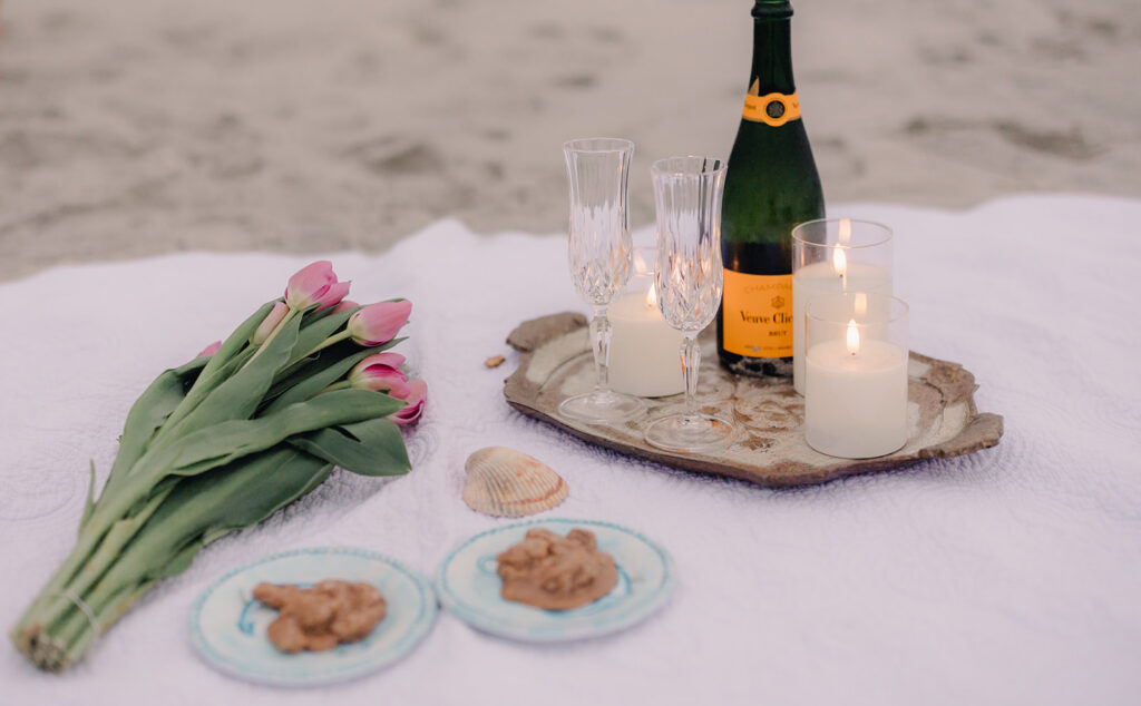 Proposal at sunset on Tybee Island - Esther Griffin Photography